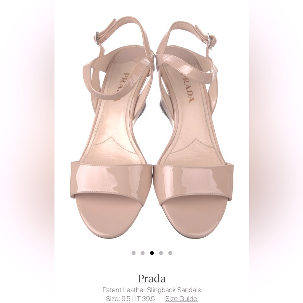 ❌ (stolen) AUTHENTIC PRADA Milano Women’s 39.5 Open Toe Wedge Heel Buckle Strap